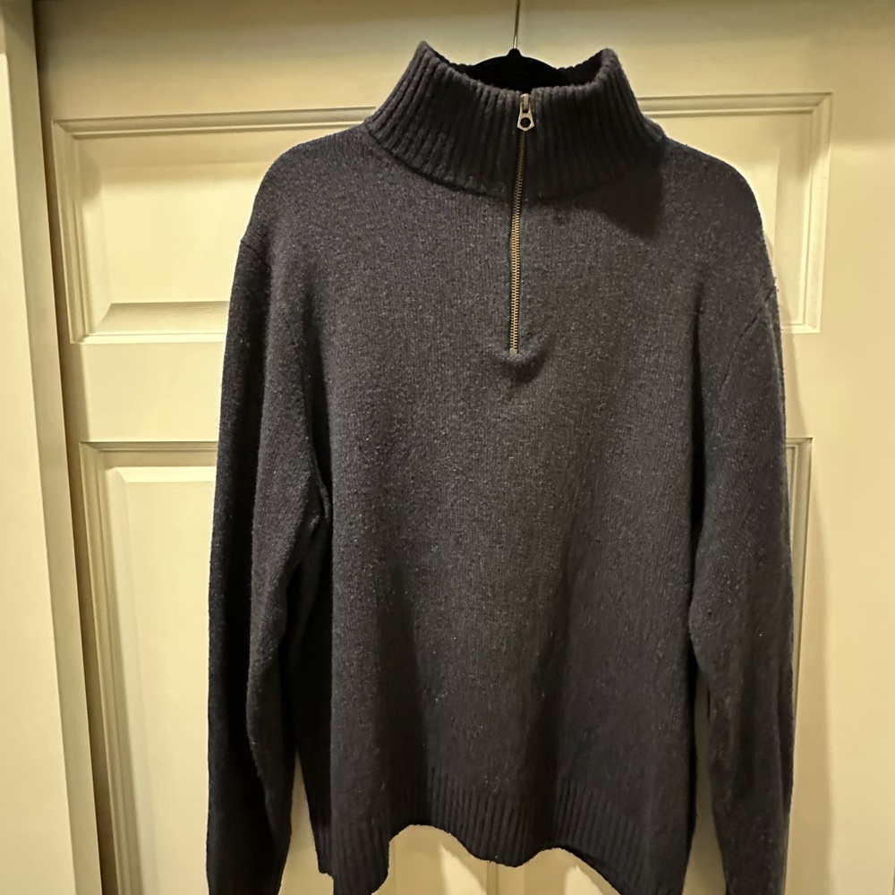 J. Crew Men's Navy Zip-Up Sweater